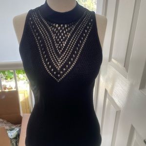 WHBM black sleeveless blouse XS